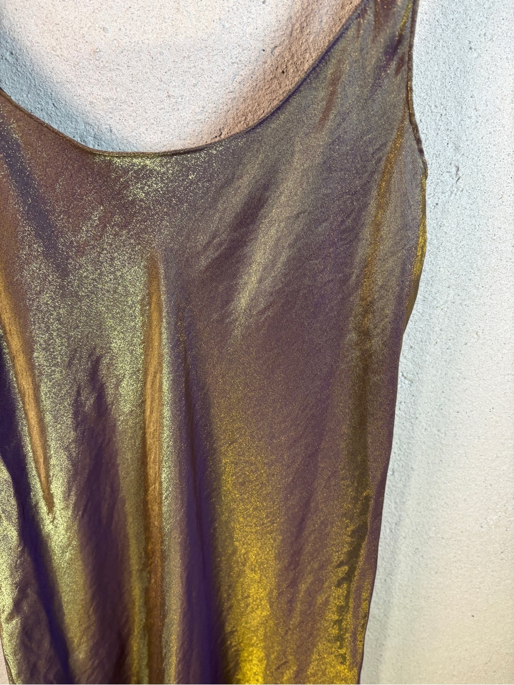 The Y2K Amelia's Slinky Iridescent Maxi Dress in Gold Purple Whimsygoth Wedding - Picture 2 of 9